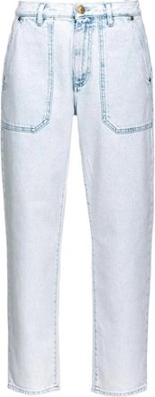 Pinko Moonwash Straight Leg Denim Jeans - Dames - Regular Fit Jeans - Blauw - W30 - Denim - Jeans