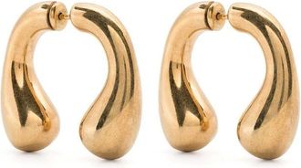 Panconesi Accessoires, Dames, Geel, ONE Size, Goudkleurige Druppeloorbellen Gepolijste Afwerking