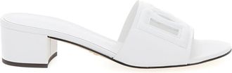 Dolce & Gabbana White Slip On Logo Heels
