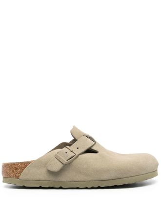 Birkenstock Kaki sbiadito Birkenstock Boston, pelle in pelle scamosciata