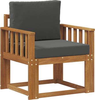 vidaXL Sof&aacute; De Exterior Madera De Acacia S&oacute;lida Y Poli&eacute;ster Natural Vidaxl