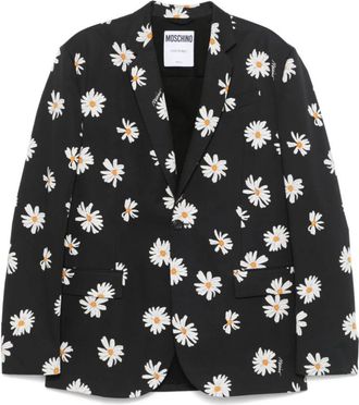 Moschino Zwarte jas met knoopsluiting - Heren - Blazers - Zwart - L - Jassen