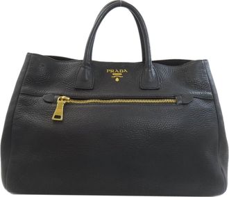 Prada Black Leather Tote Bag (Pre-Owned)
