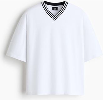 H&M Oversized Fit Cotton T-shirt in White at Nordstrom, Size Xx-Large