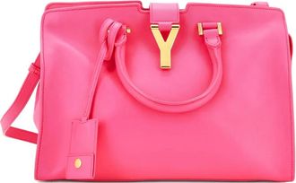 Saint Laurent Classic Y Cabas kleine leren boekentas - Roze