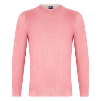 Fedeli Cashmere Knitwear, male, Pink, Size: M Long-Sleeve Soft Sweater