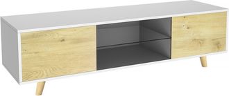 Habitat et Jardin Mueble De Tv Inna - 140 X 42 X 45 Cm - Blanco / Madera