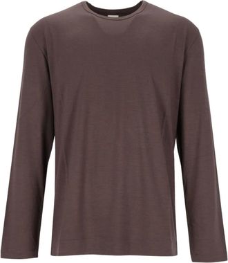 Paul Smith Merino Wol Crewneck Trui met Lange Mouwen - Heren - Tops - Bruin - Maat: M Wol