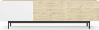HERDASA Mueble Tv, Colecci&oacute;n Printed, En Melamina Con 3 Puertas. Roble-blanco