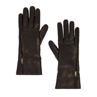 Saint Laurent Womens Leather Gloves, Size 6.5