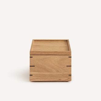 AM.PM Vierkante opbergdoos in natuurlijk massief eiken, HIBASHI