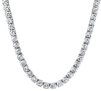Pompeii3 42Ct TW Diamond Tennis Necklace 14k White Gold 16.5 Lab Grown