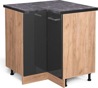 Vicco Armario De Esquina R-line, Antracita Alto Brillo, 75.6 Cm, Et Antracita