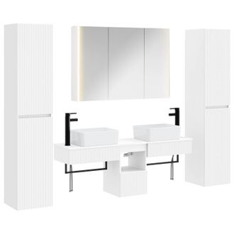 vidaXL Set Di Mobili Per Il Bagno 6 Pz Bianco Vidaxl