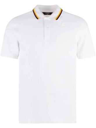 K-Way striped-collar polo shirt - White