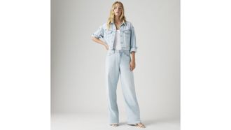 Levi's XL Straight Linen+ Denim Jeans - Womens - 23X29 - Light Wash / Luxury Trip