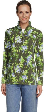 Lands End Anyweather Fleece Quarter Zip Pullover in Forest Moss Blooms at Nordstrom, Size X-Small