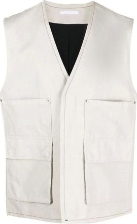 Helmut Lang White Cargo Gilet Sleeveless Pockets