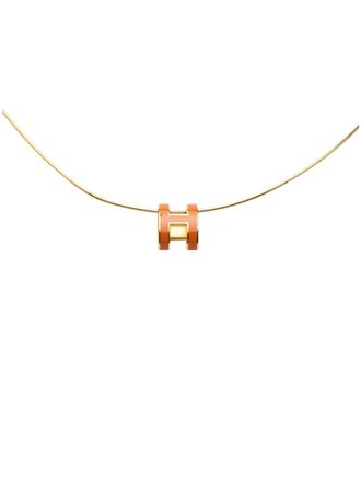 Herm&egrave;s Collana placcata in oro con pendente Pop H smaltato 2000-2020