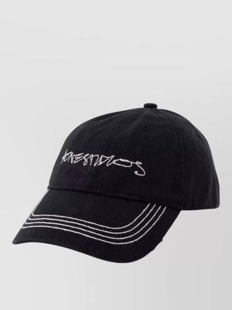 Acne Studios cotton cap contrast stitching curved brim