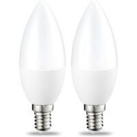 OEM Juego De 2 Bombillas Led Peque&ntilde;as Con Forma De Llama, Casquillo E14, 5 W (equivalente A 40 W), Luz Blanca C&aacute;lida, No Regulables. - Crezuo