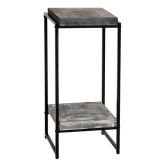 Hhg Hhg - Mesa Flor 840, Estante Flor Mesa Auxiliar Estante Planta, Mdf Metal Certificado Mvg, Gris Oscuro, 82cm