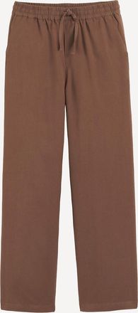 La Redoute Collections Broek met rechte pijpen, elastische tailleband, van katoen en linnen