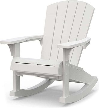 Keter Poltrona Dondolo da Giardino 80,5x92x100,5 cm in Resina Keter Rocking Adirondack Bianco