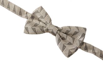 Dolce & Gabbana Geometric Silk Bow Tie - Gray