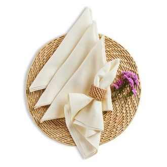 Solino Home Linen Dinner Napkins Set of 4, 20 x 20 Inch for Dining Table, Holiday and Everyday Table Decor - Fete in Ivory at Nordstrom, Size Large