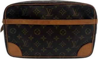 Louis Vuitton Pre-owned Monogram Clutch Bag - Heren - Vintage Schoudertas - Bruin - ONE Size - Leer - Vintage