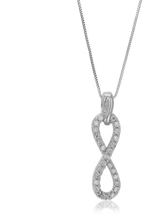 Vir Jewels 1/10 cttw Lab Grown Round Diamond Infinity Pendant Necklace.925 Sterling Silver 1/5 Inch With 18 Inch Chain