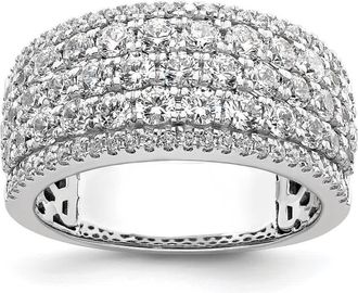Diamond2Deal 14k White Gold Lab Grown Diamond Wedding Band Ring 2Ct Clarity- VS Color- G-H