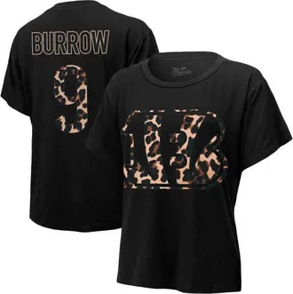 Majestic Threads Womens Majestic Threads Joe Burrow Black Cincinnati Bengals Leopard Player Name & Number T-Shirt at Nordstrom, Size Medium