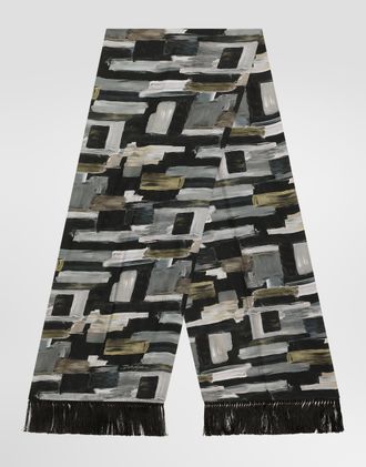 Dolce & Gabbana Abstract-print Silk Scarf - Man Scarves And Silks Multicolor Onesize