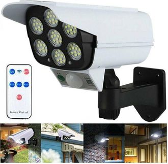 Trade Shop Trade Shop - Telecamera Finta Pannello Solare Con Sensore Di Movimento 77 Led Faretto Luce