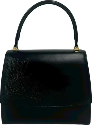 Louis Vuitton Black Leather Handbag Tote Bag (Pre-Owned)