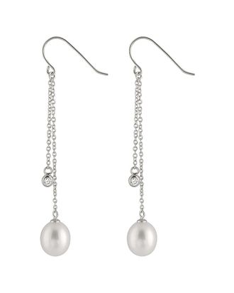 Splendid Pearls Silver 9-9.5Mm Freshwater Pearl Earrings