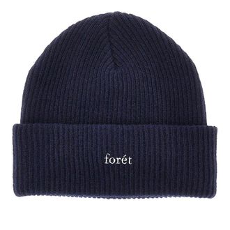 Forét Knitted beanie hat with logo embroidery Man One Size