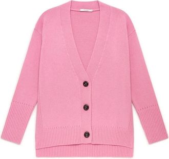 Maliparmi Cashmere Merinos Cardigan - Dames - Vesten - Roze - XS - Wol - Truien & Vesten