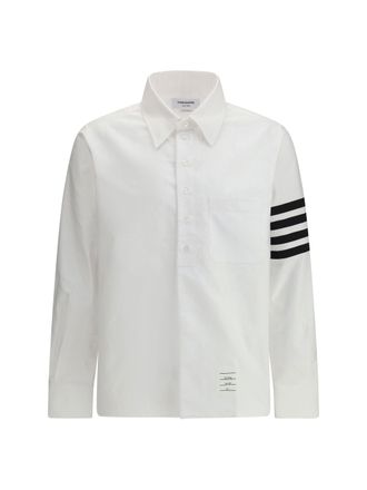 Thom Browne Mens Cotton Shirt With Unique Details White