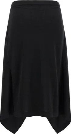 Christophe Lemaire Asymmetrical Draped Wool Skirt - Black
