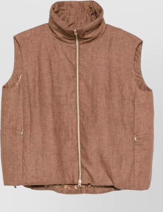 Herno funnel neck sleeveless top straight hem