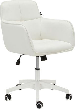 Livetastic Drehstuhl, Creme, Wei&szlig;, Kunststoff, Textil, F&uuml;llung: Schaumstoff, Drehkreuz, 60x80-90x62 cm, Sitzfl&auml;che 360&deg; drehbar, inklusive Armlehnen, B&uuml;rom&ouml;bel, 