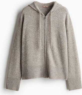H&M Gestrickte Hoodiejacke - Brown