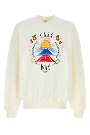 Casablanca Witte Katoenen Sweatshirt
