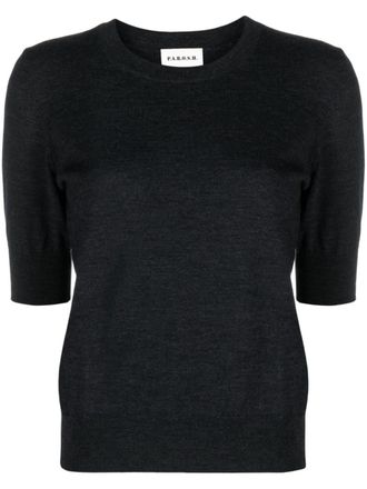 P.A.R.O.S.H. round-neck fine-knit top - women - Cashmere/Wool/Spandex/Elastane - L - Grey