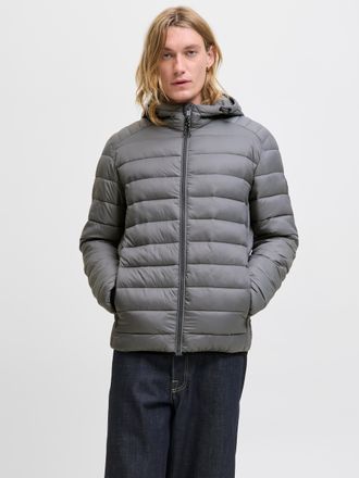 Jack & Jones Steppjacke JACK & JONES JJEBRADLEY LIGHT PUFFER HOOD NOOS, Herren, Gr. XL, grau (castlerock), Web, Obermaterial: 100% Nylon, unifarben, regular fit, h