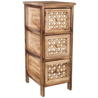 Wanderlust Deco Cajonera De Madera Marr&oacute;n 26x32x63h Cm