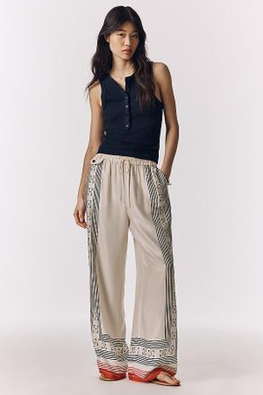 Maeve The Brooklin Tie-Front Printed Pull-On Pants by Maeve